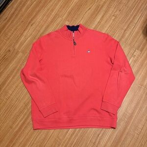 Southern Tide Men's XL Coral Quarter Zip-Up Sweater